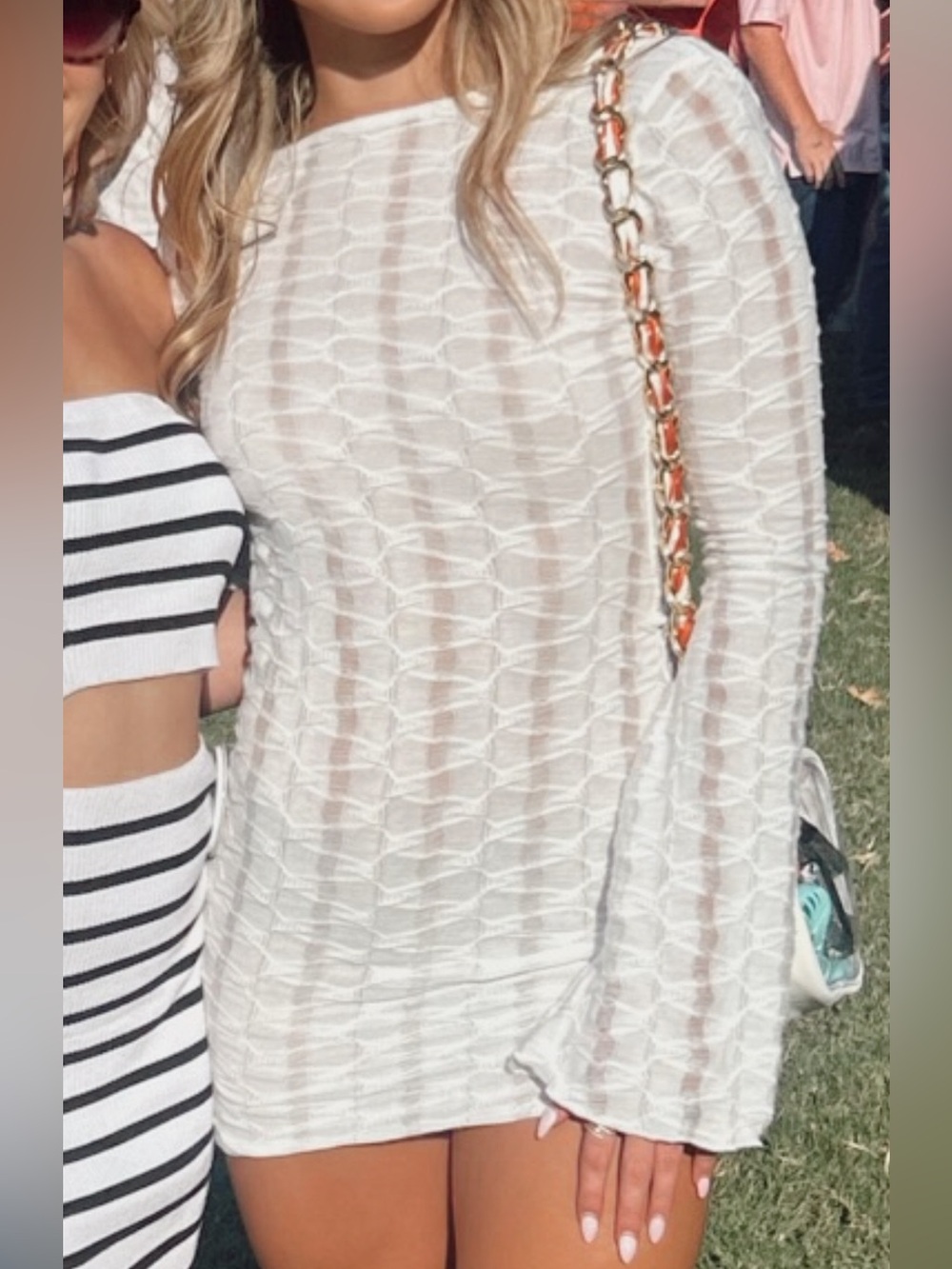 PrettyLittleThing White Long Sleeve Mini Dress